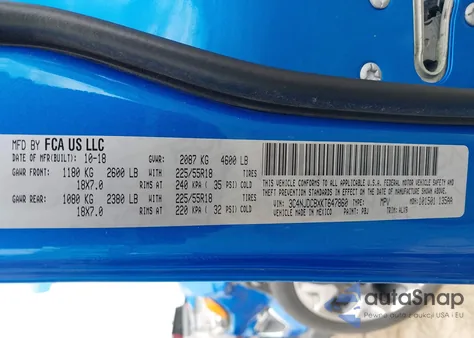 2019 Jeep Compass Limited 4X4 from USA, damaged, VIN 3C4NJDCBXKT647860